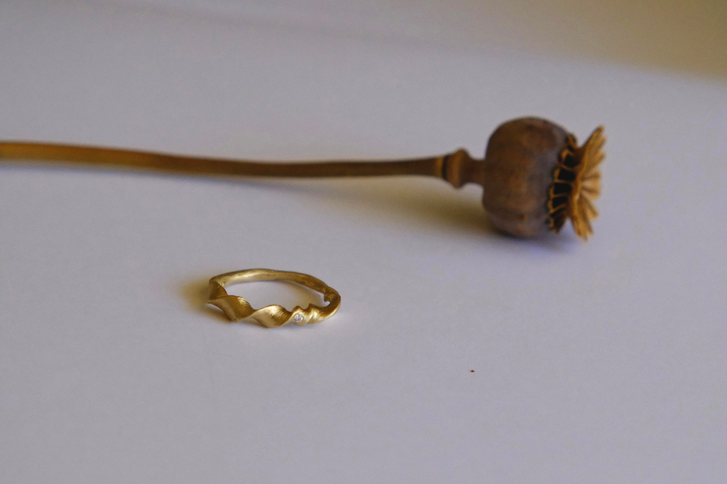 Twist Ring with White Diamond