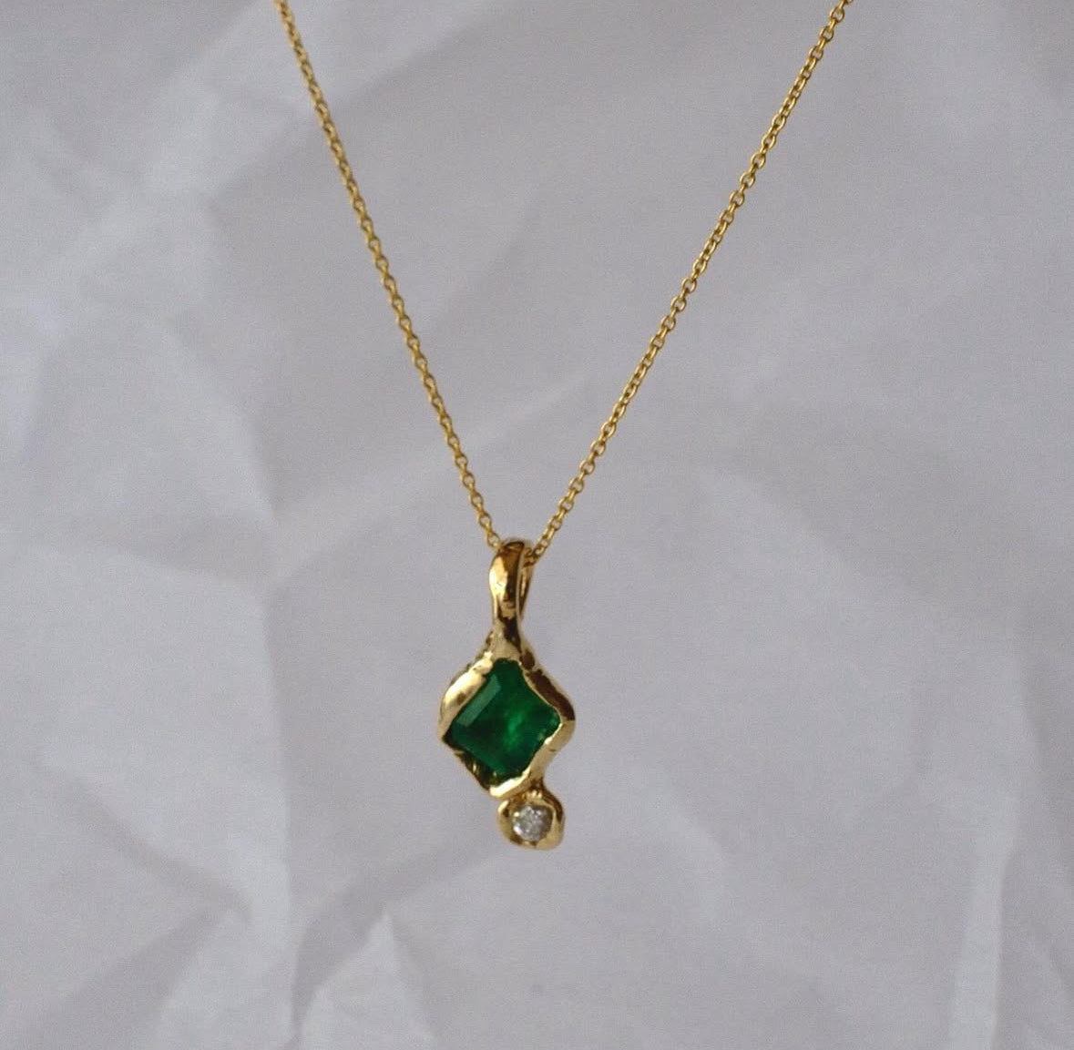 CUSTOM: Sapphire & Diamond Pendant for Lisa