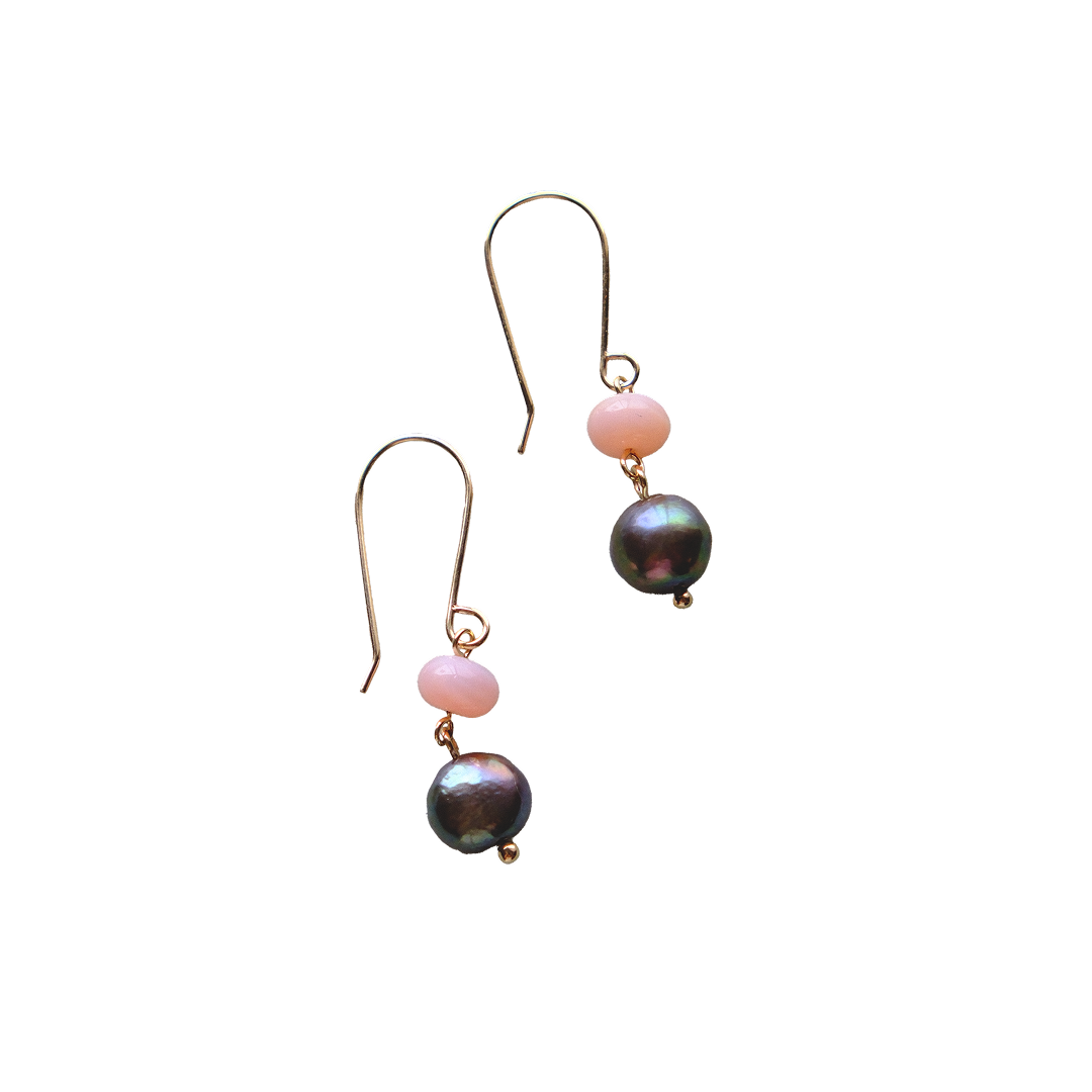 Ocean Drop Earrings with Opal and Pearl