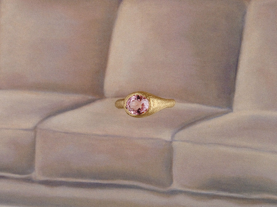 Pink Tourmaline Ring in 18kt Gold
