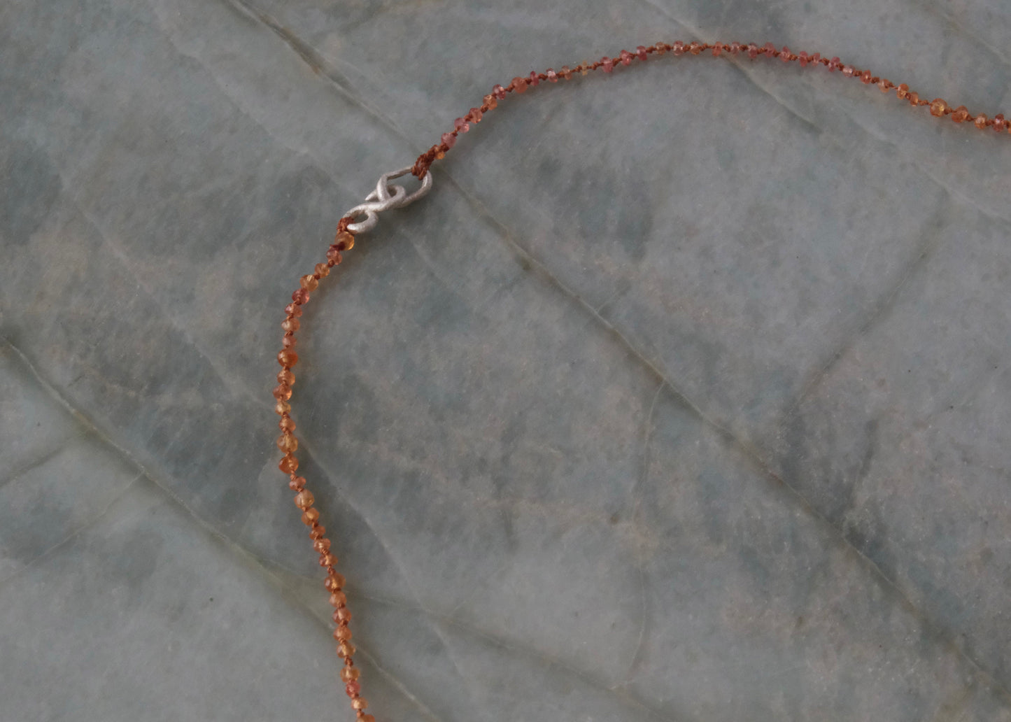 Raw Red Sapphires with Silver Clasp