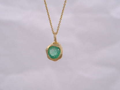 Terra Pendant with Bright Green Emerald