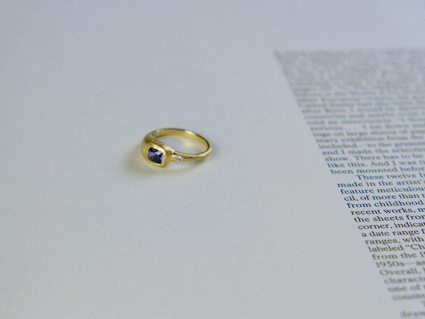 Duet Ring IV: Fall Blues in Spinel with White Diamond