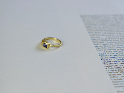 Duet Ring IV: Fall Blues in Spinel with White Diamond
