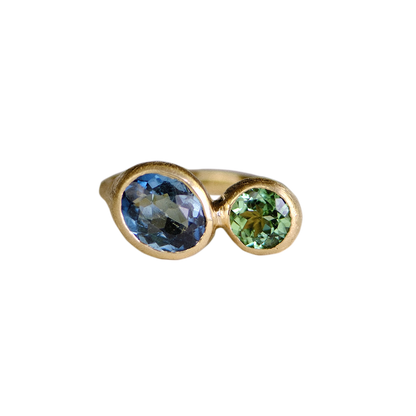 Duet Ring III: Fall Blues in Tourmaline