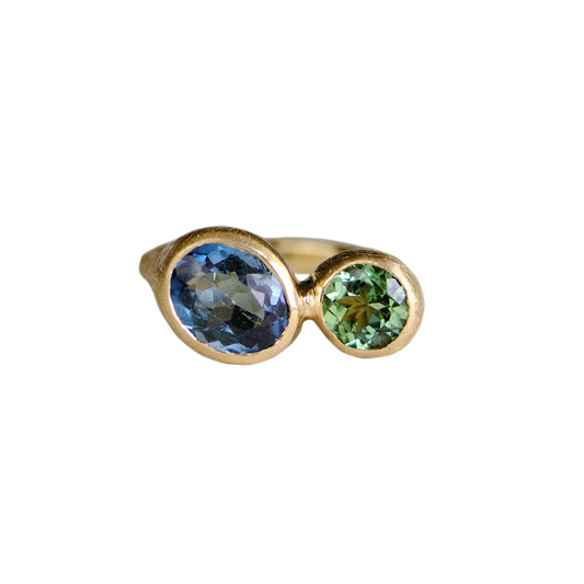 Duet Ring III: Fall Blues in Tourmaline