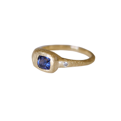 Duet Ring IV: Fall Blues in Spinel with White Diamond