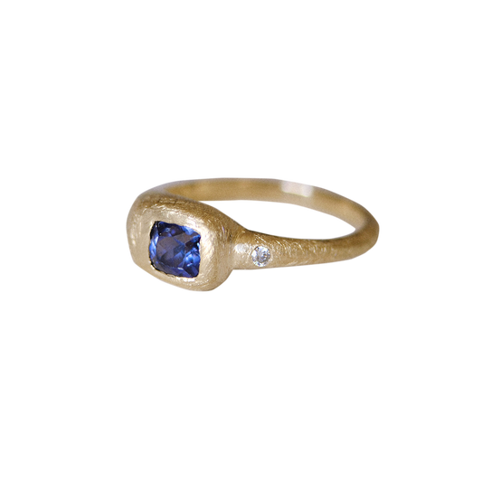 Duet Ring IV: Fall Blues in Spinel with White Diamond