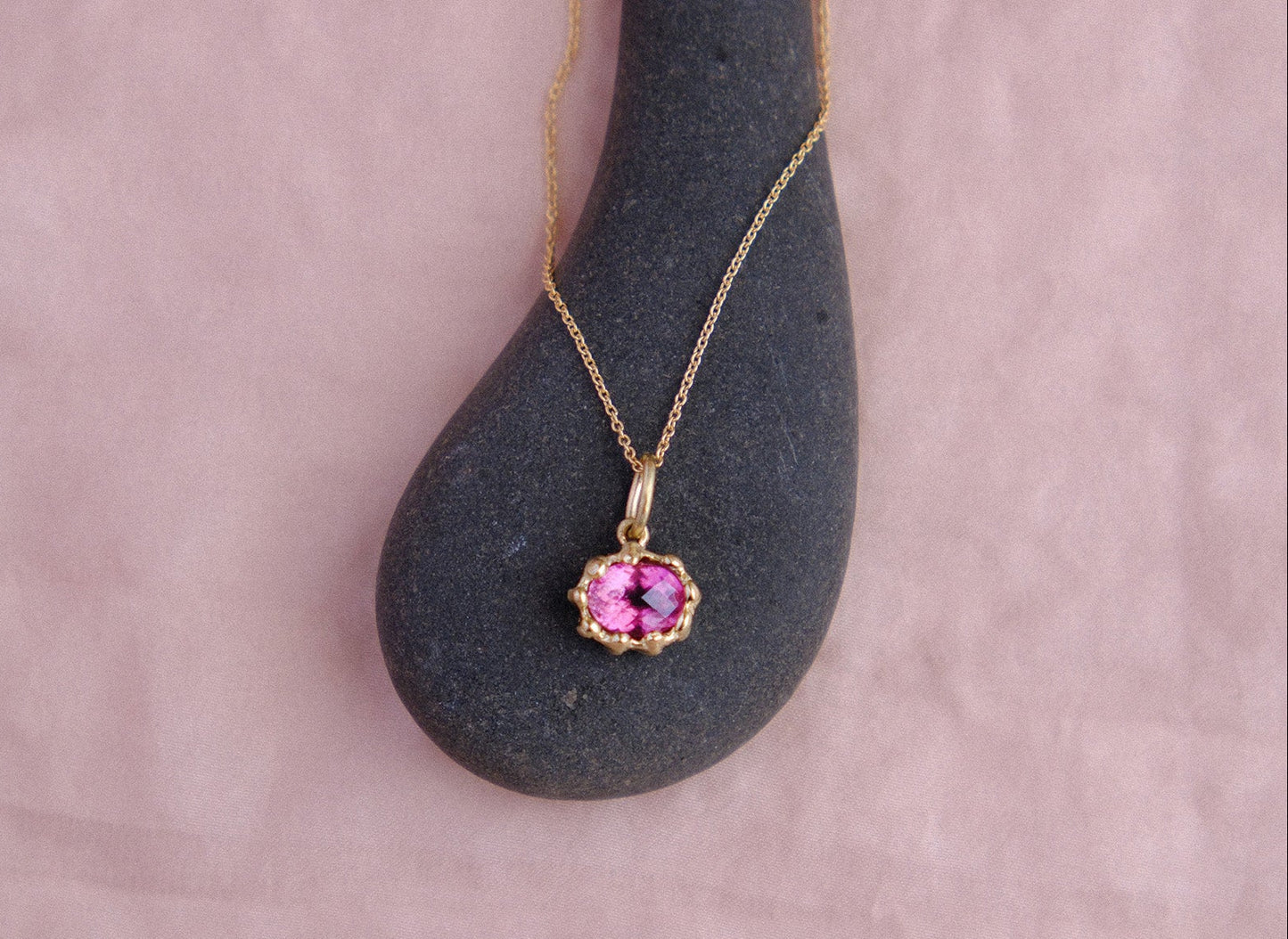 Pink Tourmaline Stripe Pendant