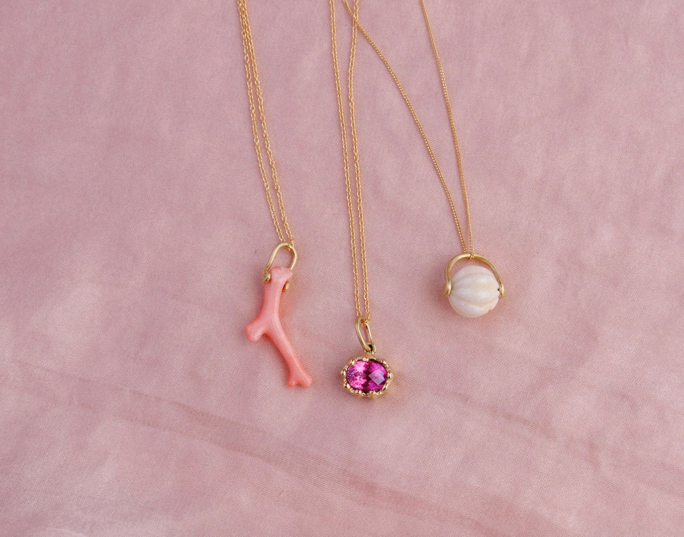 Pink Tourmaline Stripe Pendant