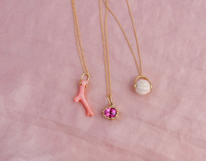 Pink Tourmaline Stripe Pendant