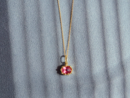 Pink Tourmaline Stripe Pendant