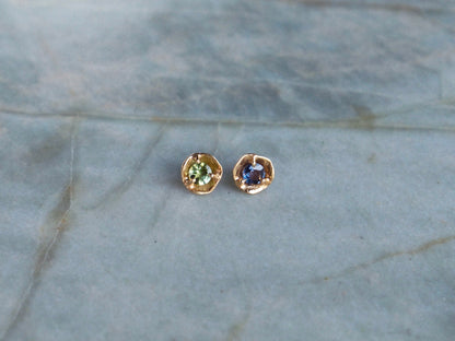 Delle Stud Earrings with Mixed Tourmaline