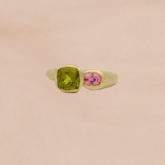 Duets Ring II: Spring Tourmaline and Spinel
