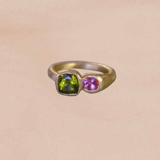 Duets Ring II: Spring Tourmaline and Spinel
