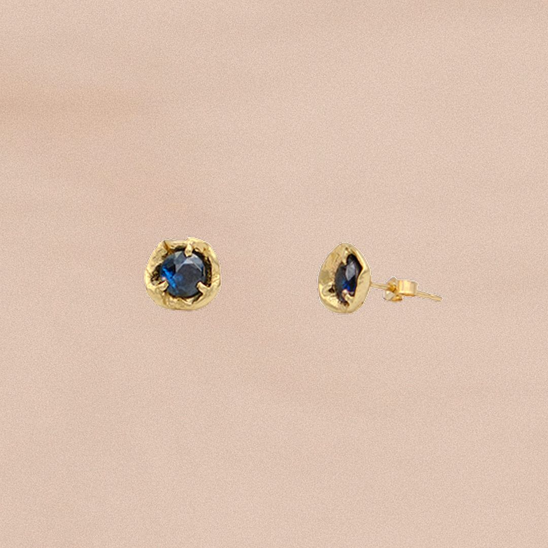 Delle Stud Earrings with Sapphire