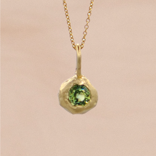 Terra Pendant with Green Sapphire